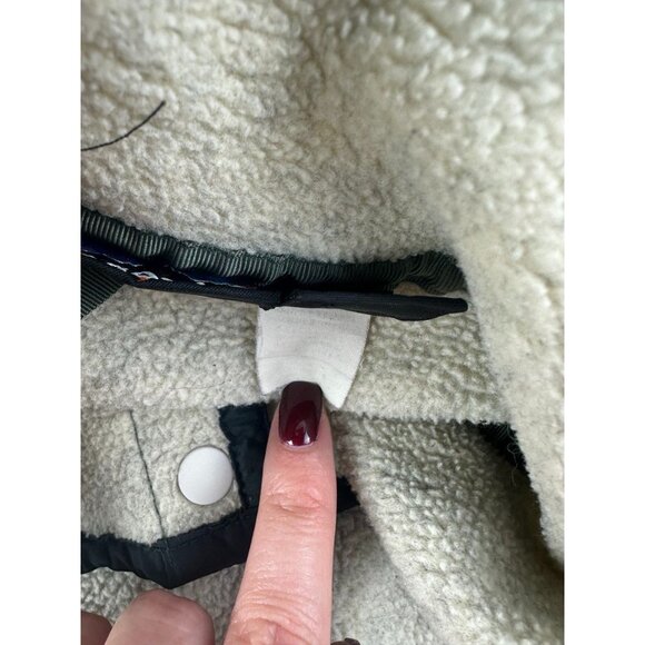 Vintage Patagonia Synchilla Fleece Snap-T Pullover Mens L Beige Green 90s Jacket - Picture 5 of 8